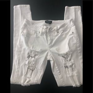 Bebe Silver Chain Skinny Pants.